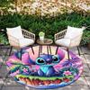 1pc Stitch Round Area Rug,Non Slip,Machine Washable Polyester Carpet for Living Room,Bedroom Decor
