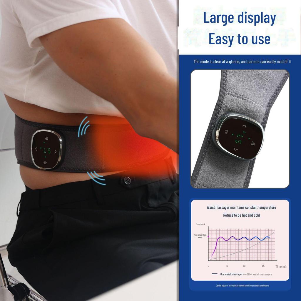 EMS Waist Massager: Hot Compress, Lumbar Relaxation, Fat Slimming, Abdominal Fitness Belt