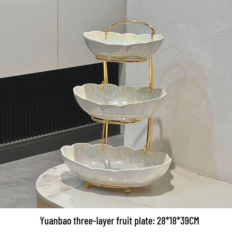 Elegant European 3-Tier Ceramic Serving Platter