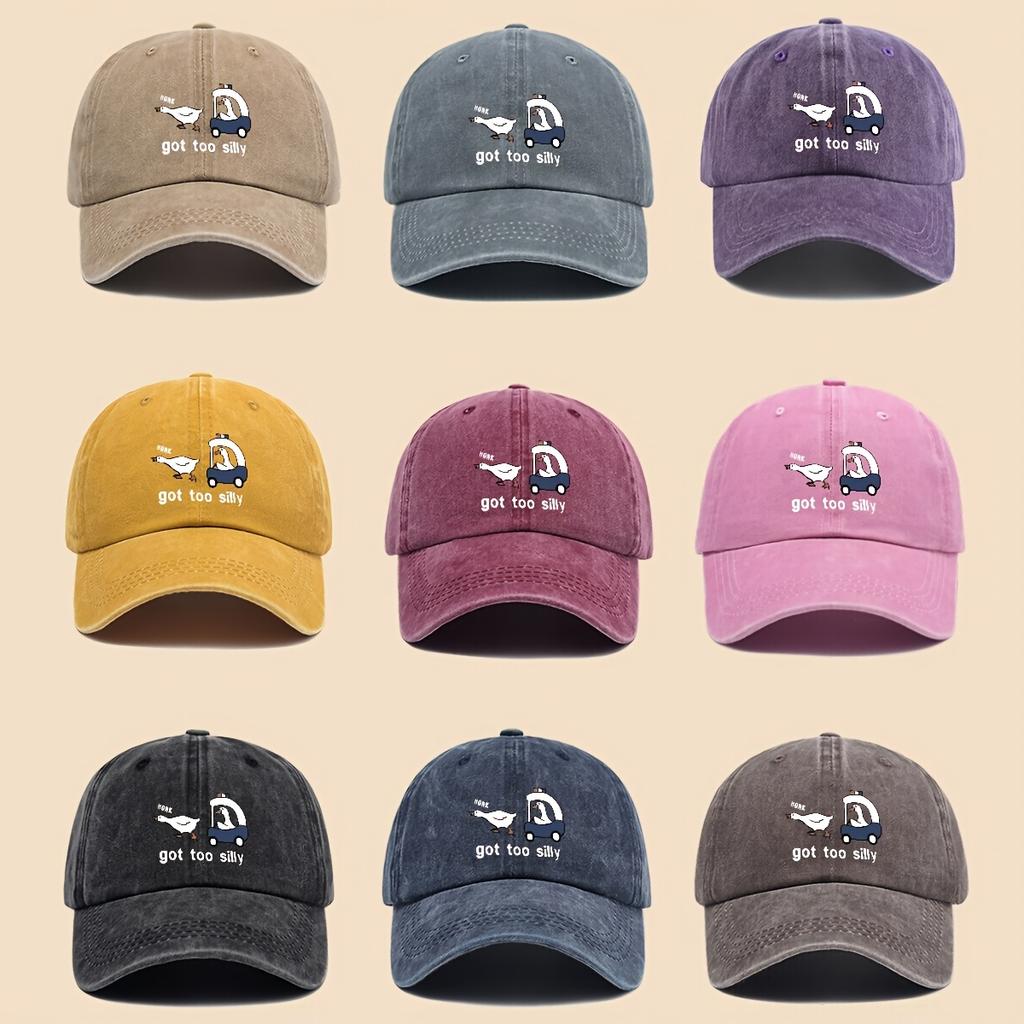 Fun Cartoon Pattern Printed Baseball Cap Trucker Hat Black Papa Dad Hat