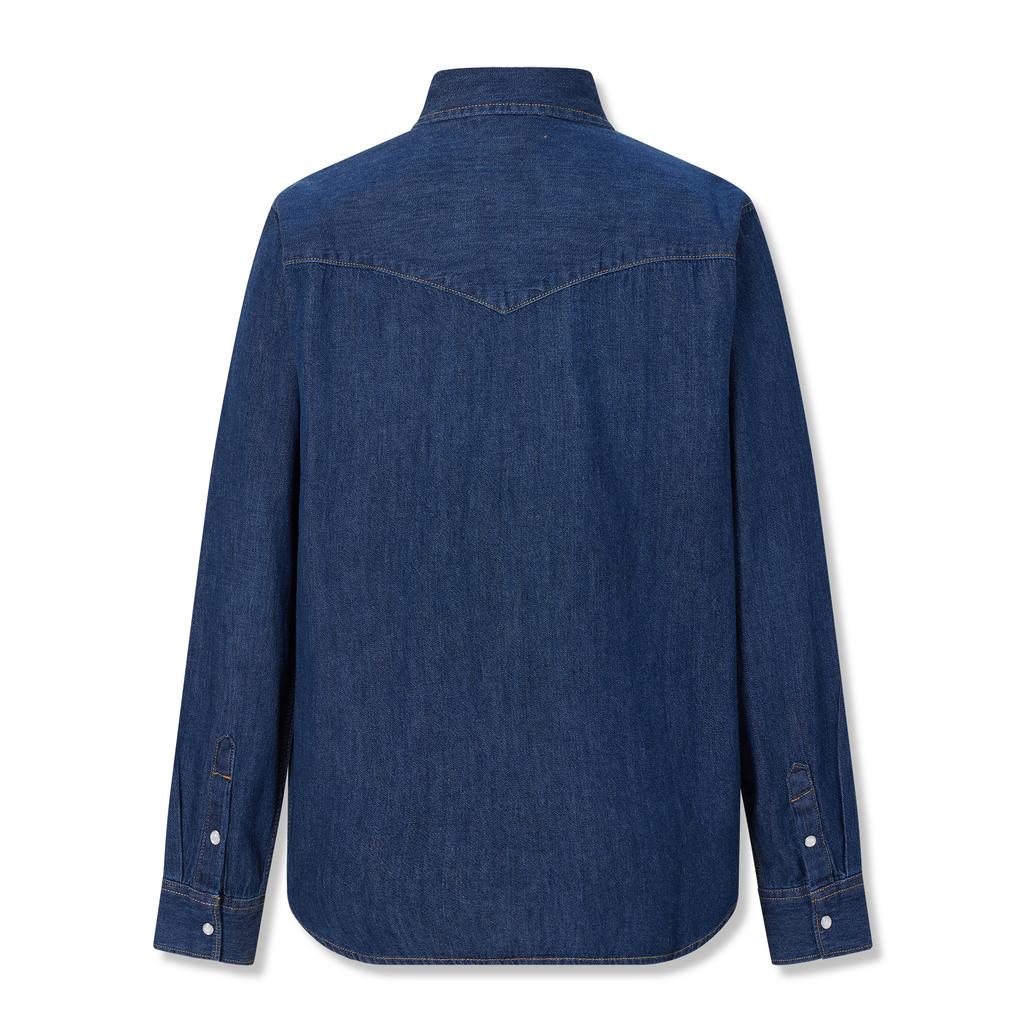 Levis American Classic Versatile Comfortable Fashionable Polo Loose Long Sleeve Shirt Women shirts 00APT-0000