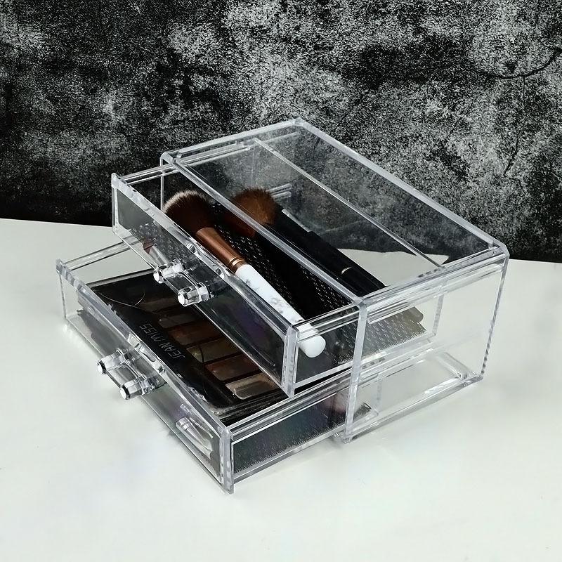 Transparent Dresser Storage Box Desk Drawer Type Skincare Makeup Brush Dresser Acrylic Organizer Shelf