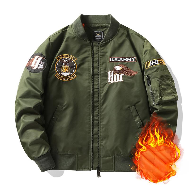 Весна и осень Новая куртка пилота ВВС Вышитая бейсбольная куртка Рабочая куртка 4XL — фото 4