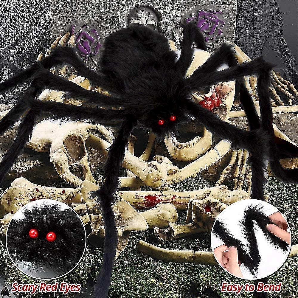 200" Halloween Spinnennetz + 59" Riesenspinne Dekorationen Künstliche Spinne Mit Dreieckigem Riesigem Spinnennetz Für Innen Außen Halloween Dekorationen uu