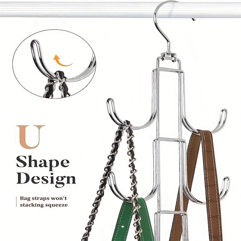 1pc Metal Purse Hanger for Closet Organization - Bag Organizer with 360-Degree Swivel Hook - Durable Space-Saving Handbag Storage Solution