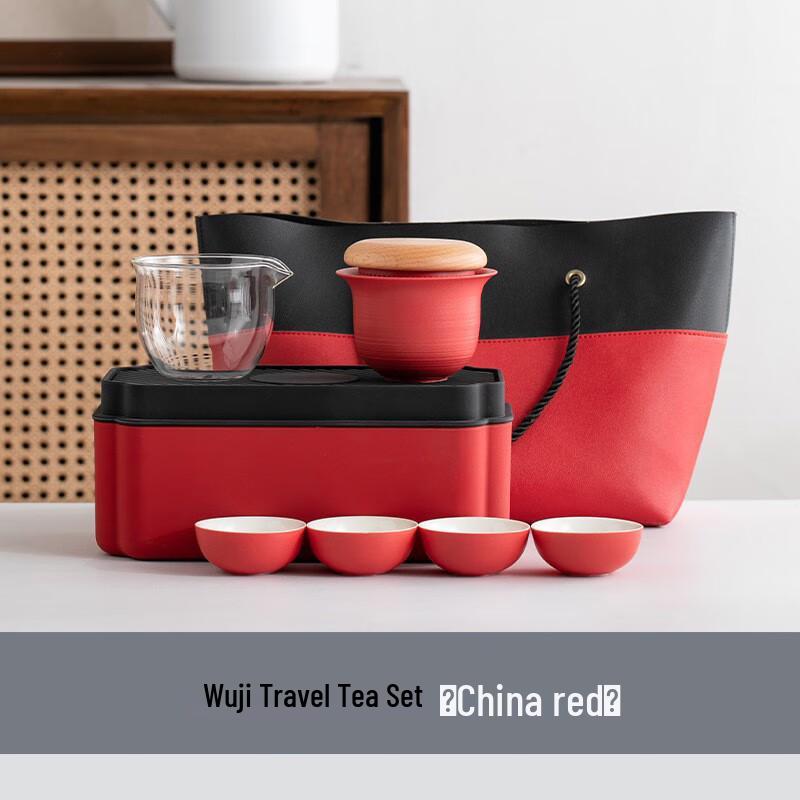 

Dragon Year Red New Year Gift Travel Tea Set