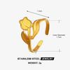 Charm Vintage Personality Gold Color Rose Shape Opening Rings for Women Stainless Steel Flower Ring Jewelry Accessories Gifts