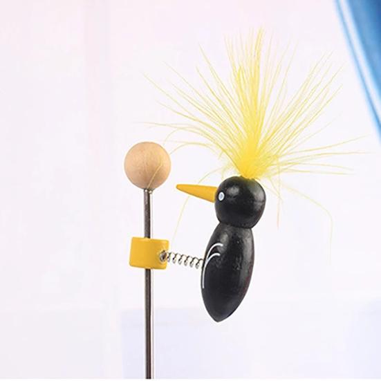 1 Set Woodpecker Toy with Wooden Base Top Ball Toddlers Cute Early Education Fun Woodpecker Figurine Kids DIY Science Experiment Toy