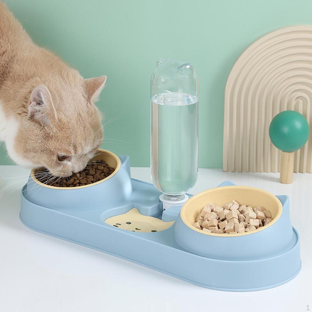 Pet Feeder Drinking Fountain Feeding 500ml Wer Bottle Container Non Slip Detachable C Bowls