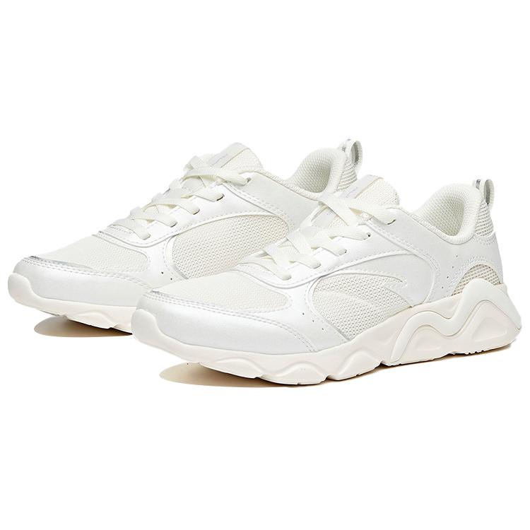 New Anta Running Collection Cushioning Wear Resistant Low Top Running Shoes Women's White Silver 122015570-4