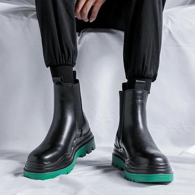 Mode 2025 Herren Leder Bequeme High Board Schuhe Modische Englischer Stil Plateau Chelsea Boots Neuankömmling Motorradstiefel