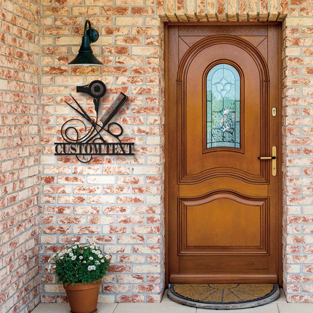 Cartello in Metallo Personalizzato Arte da Parete per Parrucchiere Decorazione per Barbiere Targhetta Personalizzata Regalo per Stilista di Casa