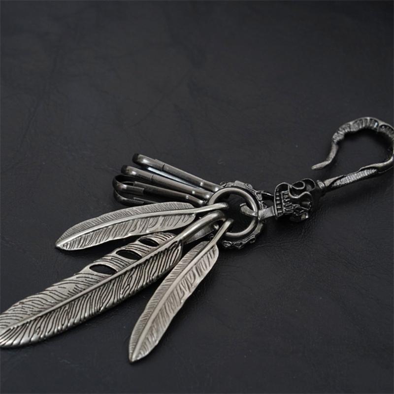 Vintage Stile Ästhetischer Feder Schlüsselanhänger Anhänger Mit Türkis Kreative Designs für Modebegeisterte Täglichen Gebrauch