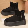 Side Zipper Snow Boots Women's New Fleece Thickened Cotton Shoes Thick Sole Warm Cotton Boots Short for Women in Winter 2025