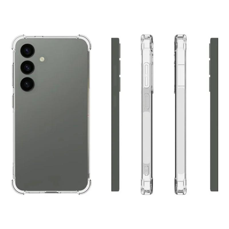 For Samsung Galaxy S24 Back Cover WANLONFENG TM Series 2.0mm Clear TPU Phone Case (Big Lens Hole)