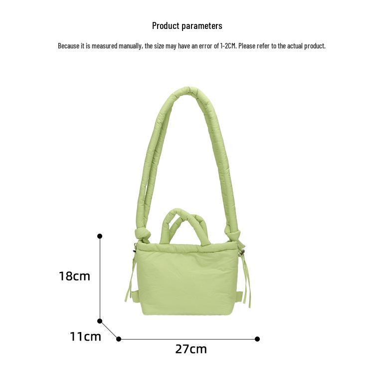 Geantă Crossbody Trendy de Nișă din Puf - Ușoară, Versatilă, Geantă de Mână de Umăr Monocromă pentru Ținută Casual