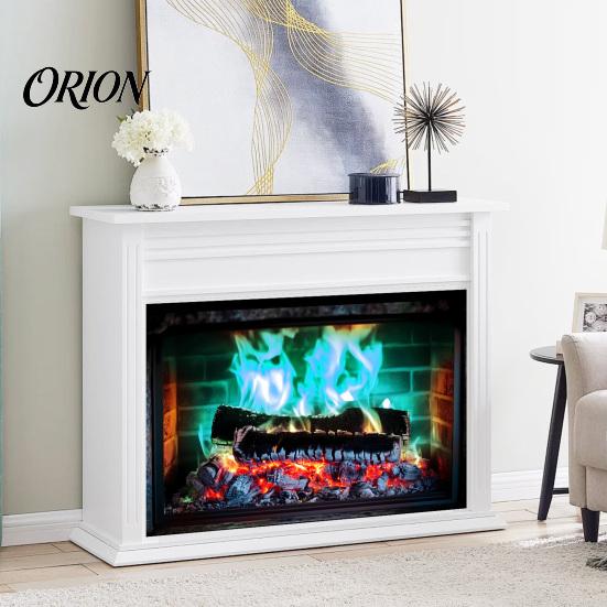 Cozy Living Room Decor Fireplace Flame Wall Decal, Vintage European Background Sticker, Self-Adhesive Waterproof Window Sticker Mural for Dining Space