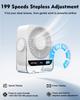 Rechargeable Ice Small Desk Fan 199 Speeds Strong Wind, Adjustable Portable for Bedside Sleeping Camping Home Office Travel