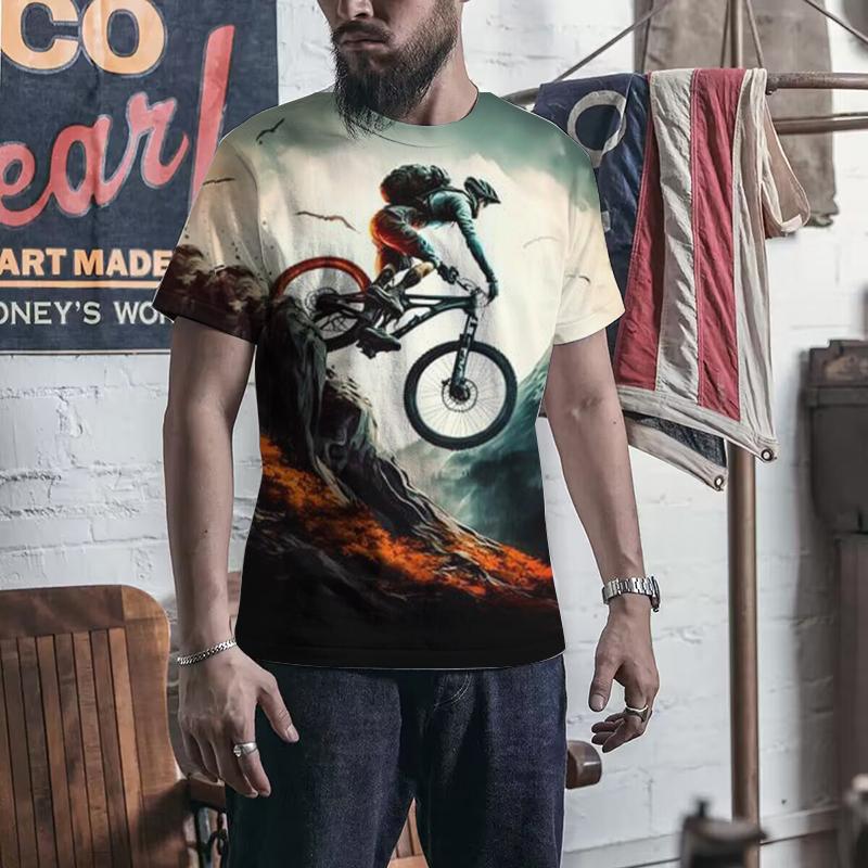 

Trendy T-shirt 3D Printing Mountain Bike Fashion Clothing Men s And Women s Casual Summer Round Neck T-shirt Men s Clothing S