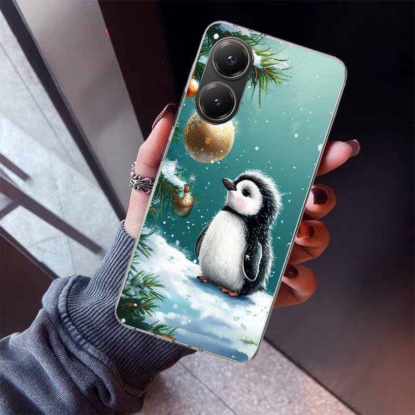 Christmas Penguin Phone Case For Xiaomi Poco X7 X6 X5 Pro F7 Ultra Redmi 15C 15 13 13C 12 12C 10 10A 10C 9 9A 9C 9T Shell Poco X