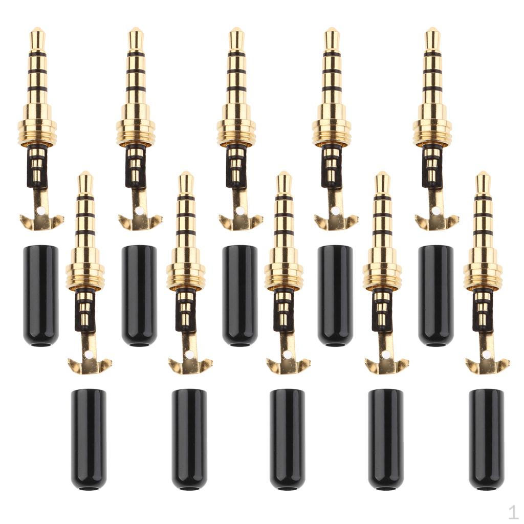 

10 шт. DIY 3,5 мм 4-контактный штекер для ремонта наушников, разъем, головка, аксессуары для гарнитуры, замена