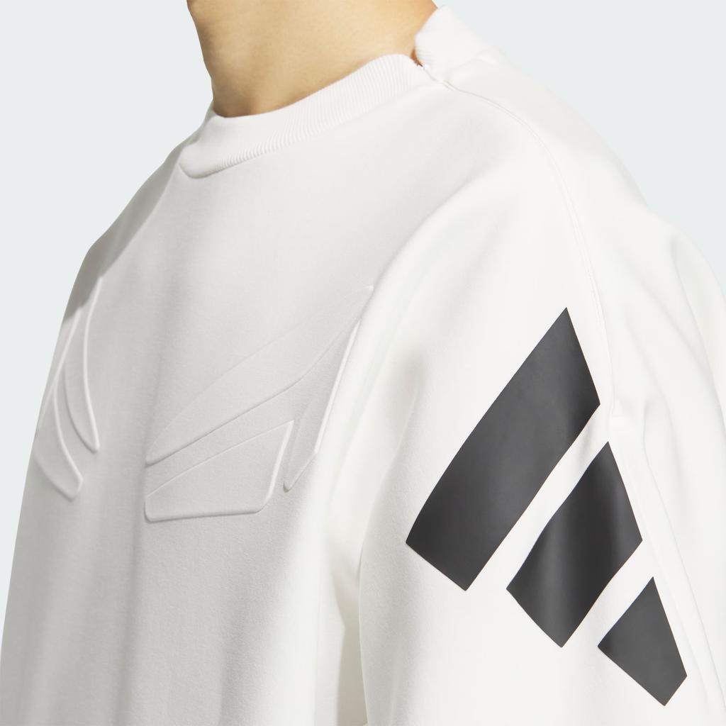 adidas FW24 Future Style Pre Series Logo Sports Leisure Long Sleeve Sweatshirt Men Sweatshirt White JN3466