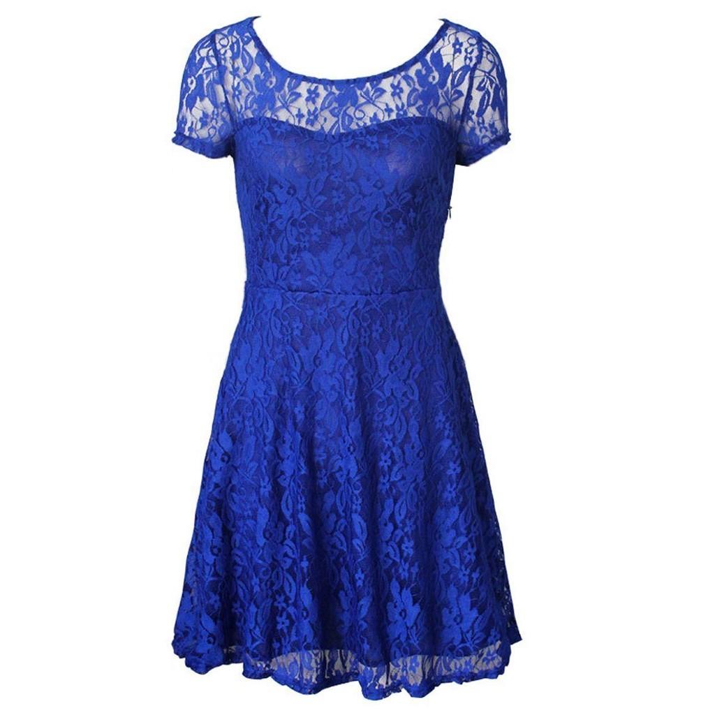 Elegant New Women's Floral Lace Short Sleeve Cocktail Evening Party Mini Dress