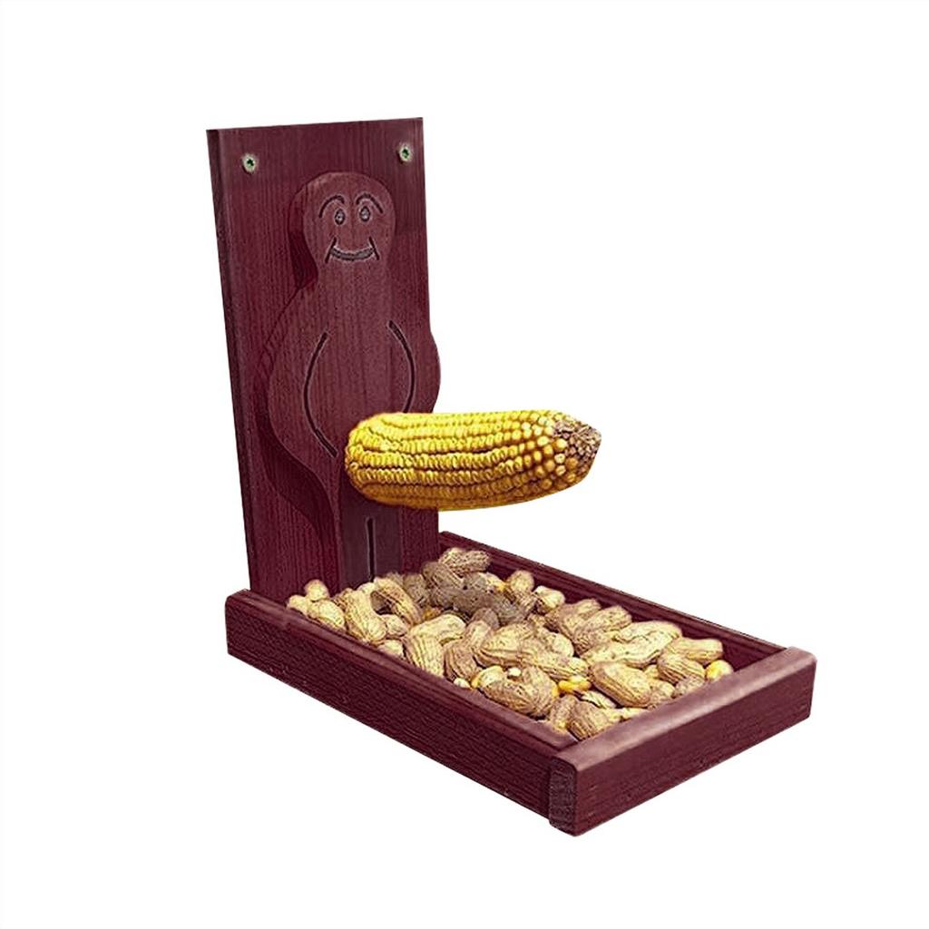 Drewniany mały karmnik dla dzikich ptaków dla wiewiórek