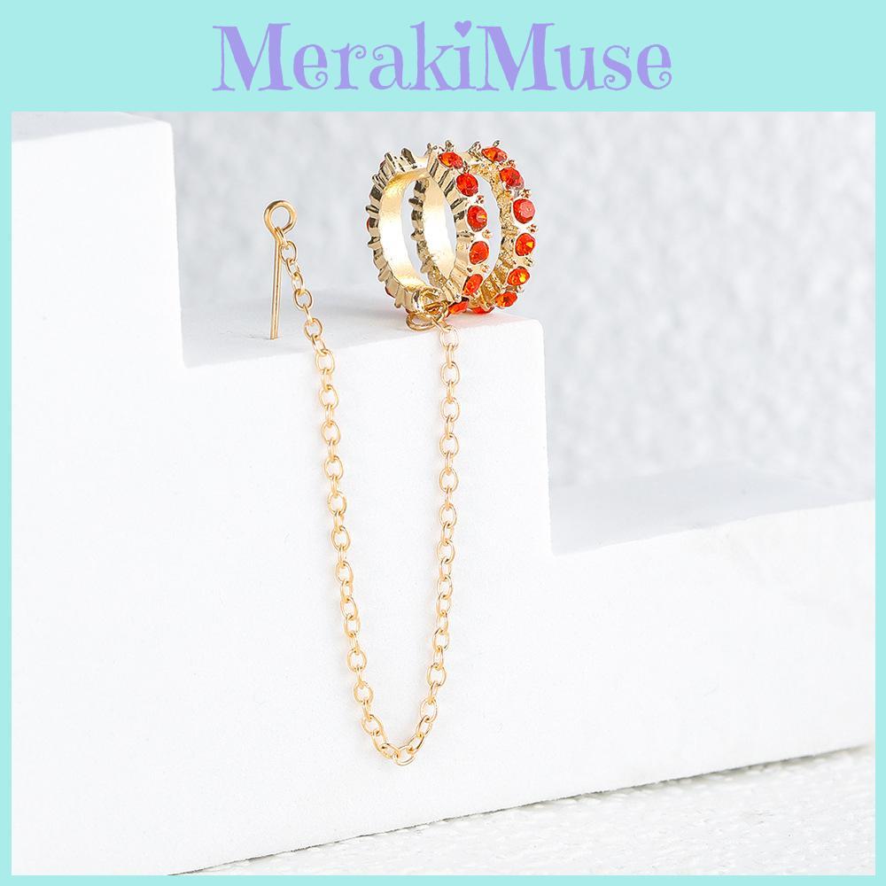 Fashionable Creative Chain Stud Earrings Simple Geometric Ear Jewelry