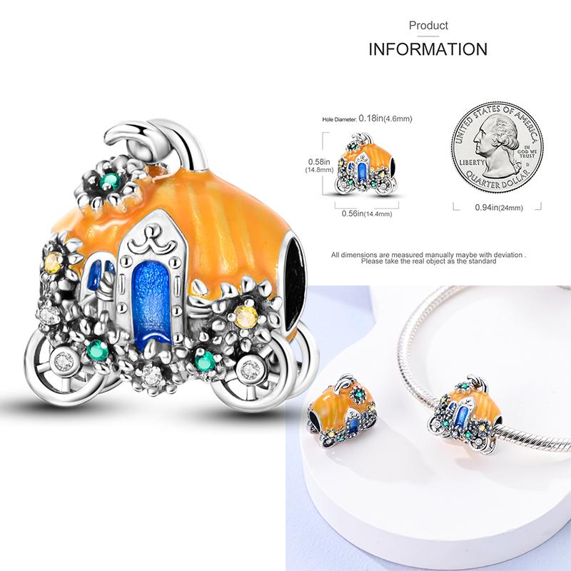 Copper Christmas Halloween Pumpkin Pendant Charms Beads Fit Original Bracelet Necklace For Women Diy