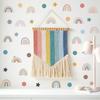 4 Sheets Cute Wall Decals DIY Rainbow Dots Stars Theme Boys Kids Room Wall Stickers Removable Vinyl