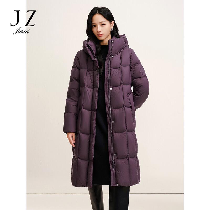 

JUZUI Women s Long Quilted Hooded Duck Down Jacket S