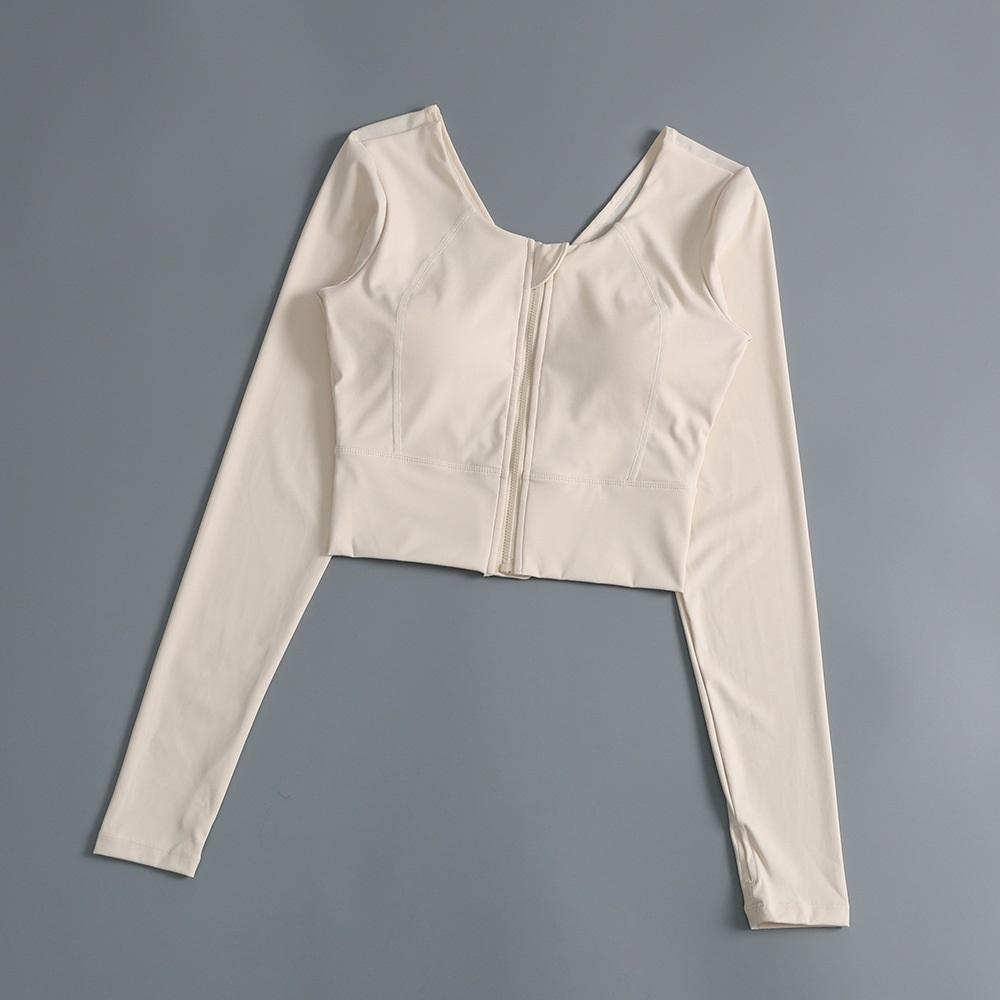 Yoga Clothes With Chest Pads, Tops, Women's High-end Fitness Clothes, Sports Cycling, Pilates Training, Beautiful Back, Long Sleeves