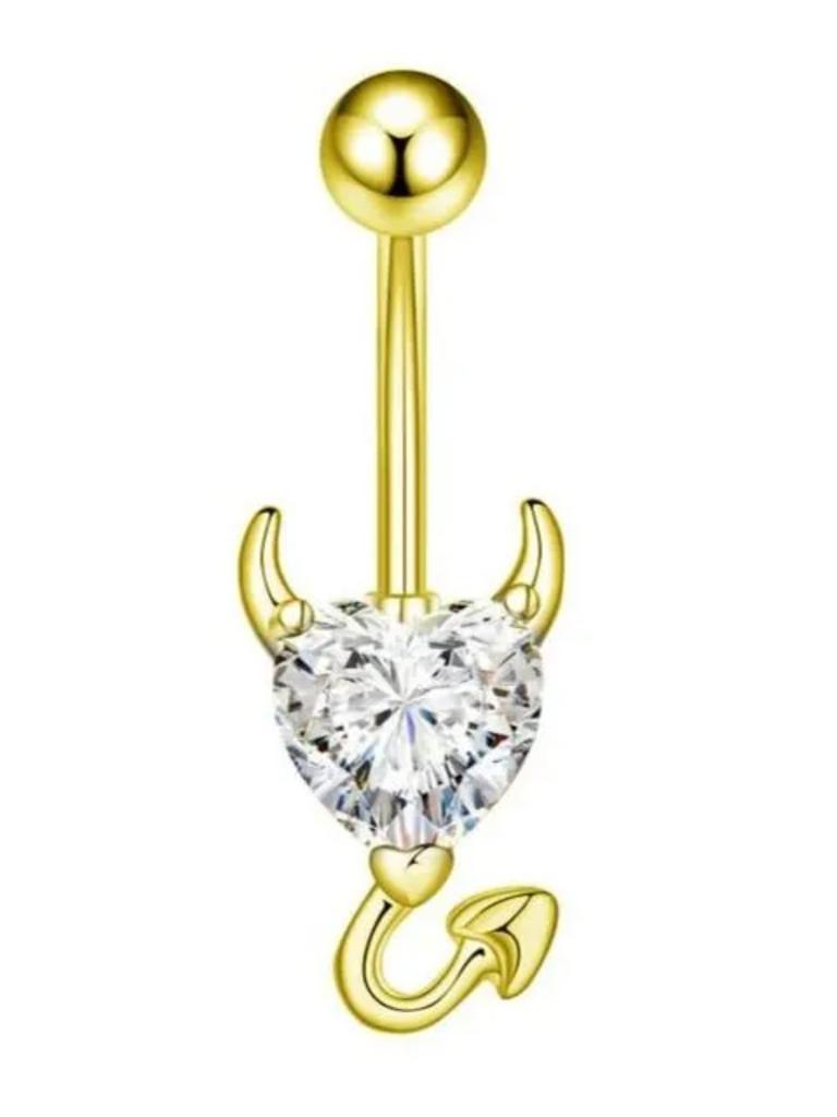 Piercing do pępka ze stali nierdzewnej z cyrkoniowymi kolczykami do pępka
