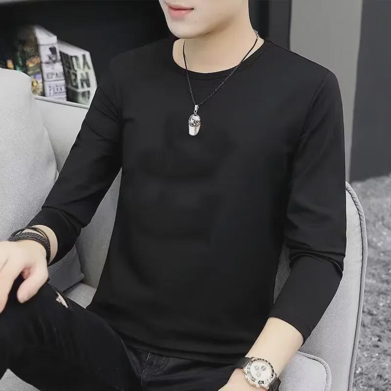 

Мужская повседневная однотонная футболка с длинным рукавом - мода на осень и весну 2XL