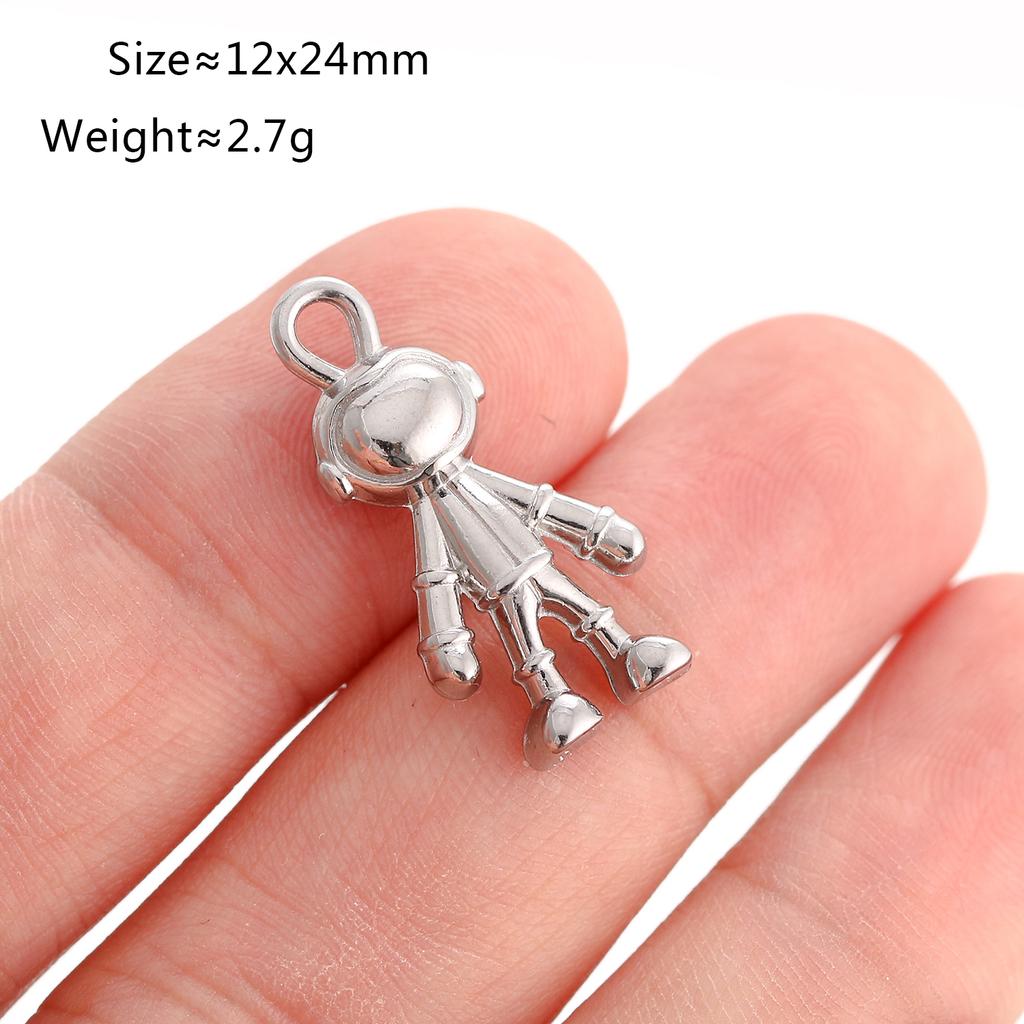 3Pcs Stainless Steel Universe Ocean Animal Pendants Charms DIY Jewelry Making Astronaut Star Bears Balloon Dog Craft Finding