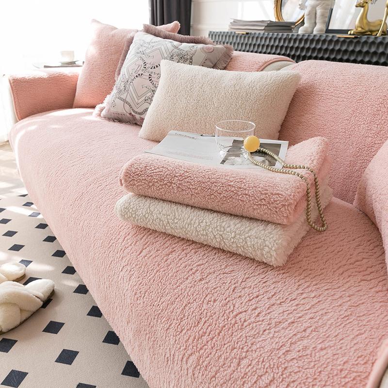 

Simple Nordic Cashmere Sofa Cushion Winter Plush Non-Slip Winter Cushion Universal Saddle Cover Cover Cover Cloth 70*70cm