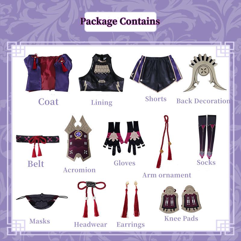 

Серия Impact Genshin Куки Синобу Рождественский Хэллоуин Косплей Костюм Набор M