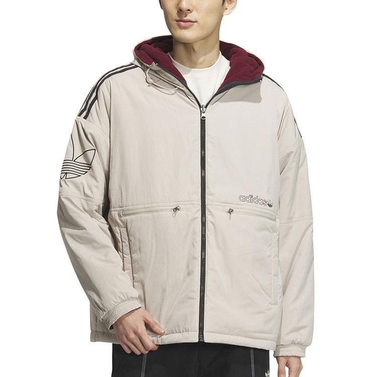 Adidas Originals Trefoil Collection Outfit Puffer Jacket Men's Beige IU4786