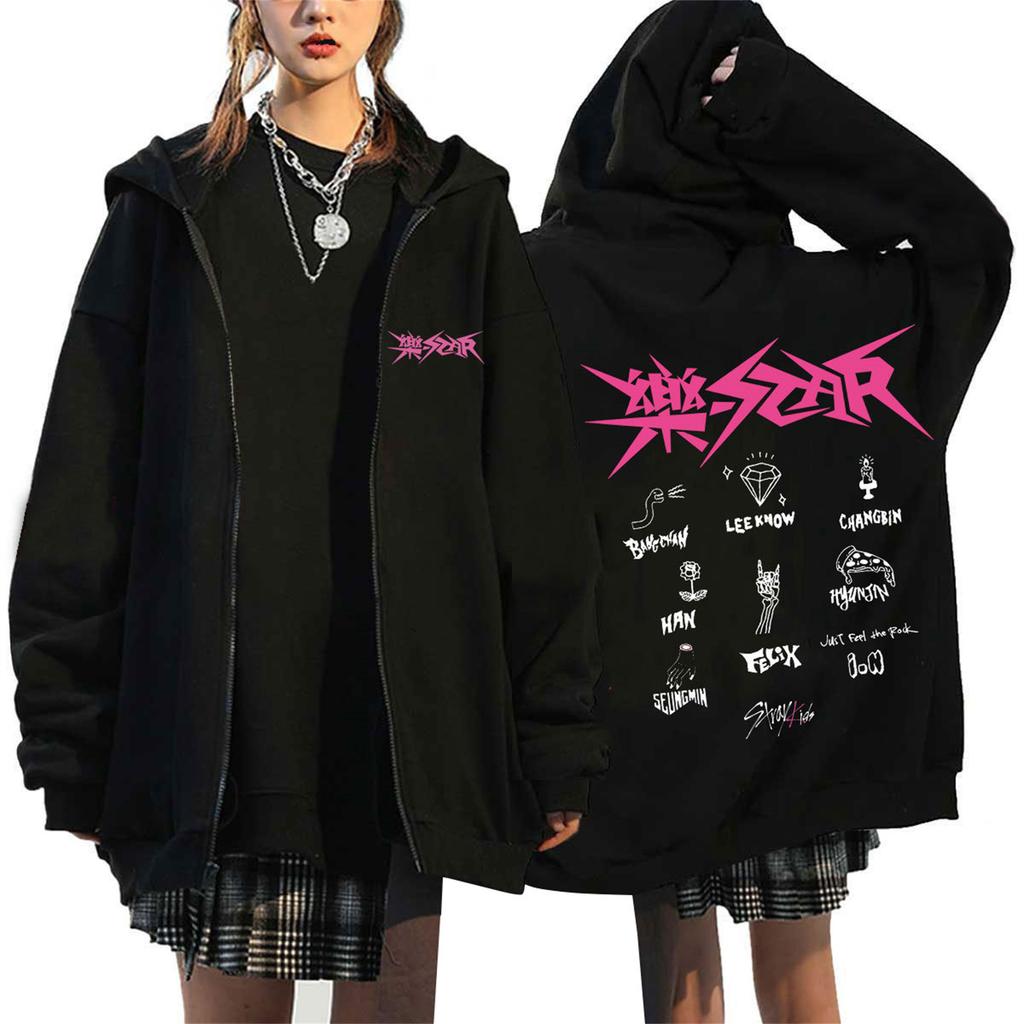 Moletom Feminino Casual Fashion Estampado de Manga Longa com Zíper e Capuz