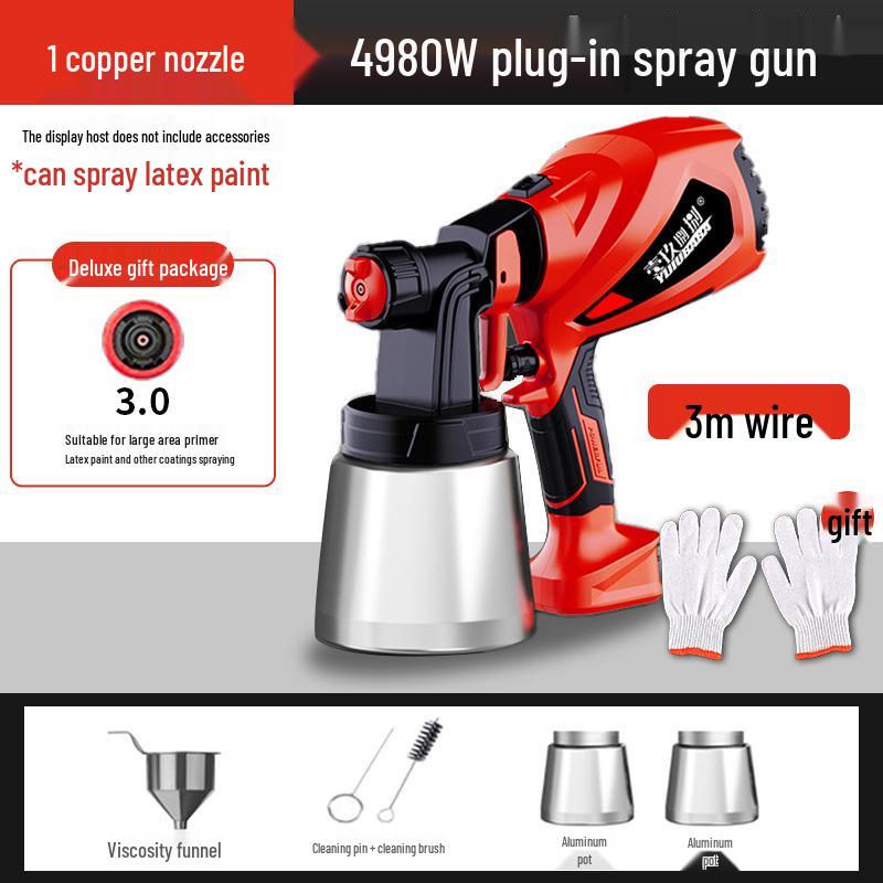 Electric Paint Spray Gun, High-Power 220V, Small Latex Sprayer for Household Use, High Atomization.