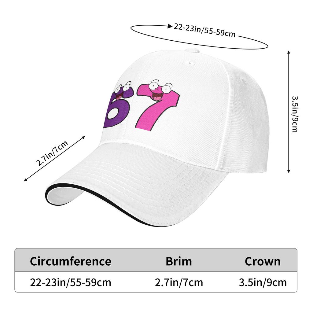 67 Six Seven Cute Meme Sun Baseball Cap Summer Stylish Trucker Hat For Women Men Hiking Fishing Snapback Cap