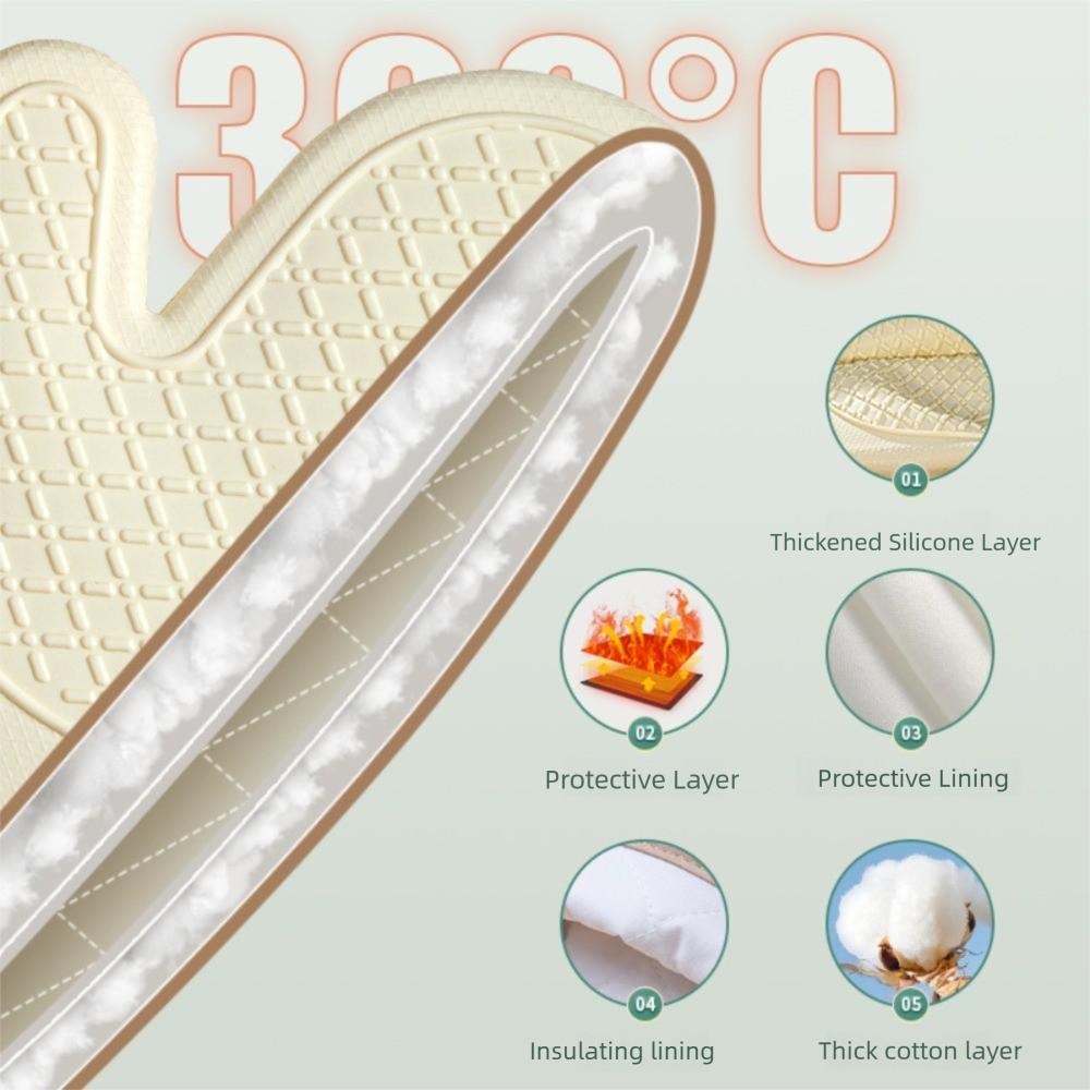 1 Pair Anti-scald Oven Mitts Heat Resistant Heat Insulation Mitts BBQ Gloves  Hot Dish