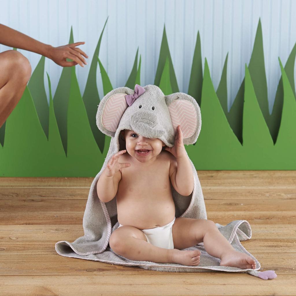 Baby Aspen Bathrobe Poncho Bath Poncho Swaddling Cloth Baby Bathrobe Baby Bath Animal Towel Hooded Baby Bath Towel Girl Elephant