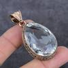 Natural White Topaz Gemstone Handmade Copper Jewelry Pendant 2.17" t3K26