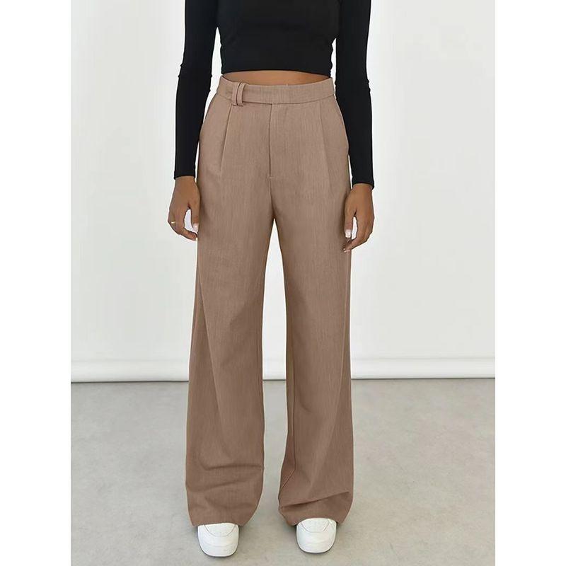 Fashion Summer Easiest for Match Draped Casual Pants High Waist Slim Looking Suit Pants High Waisted Casual Pants