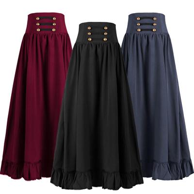 2025Wish Gothic Lace-Up Waist Swing Skirt: Medieval Retro, Versatile Plus Size Women's Fashion