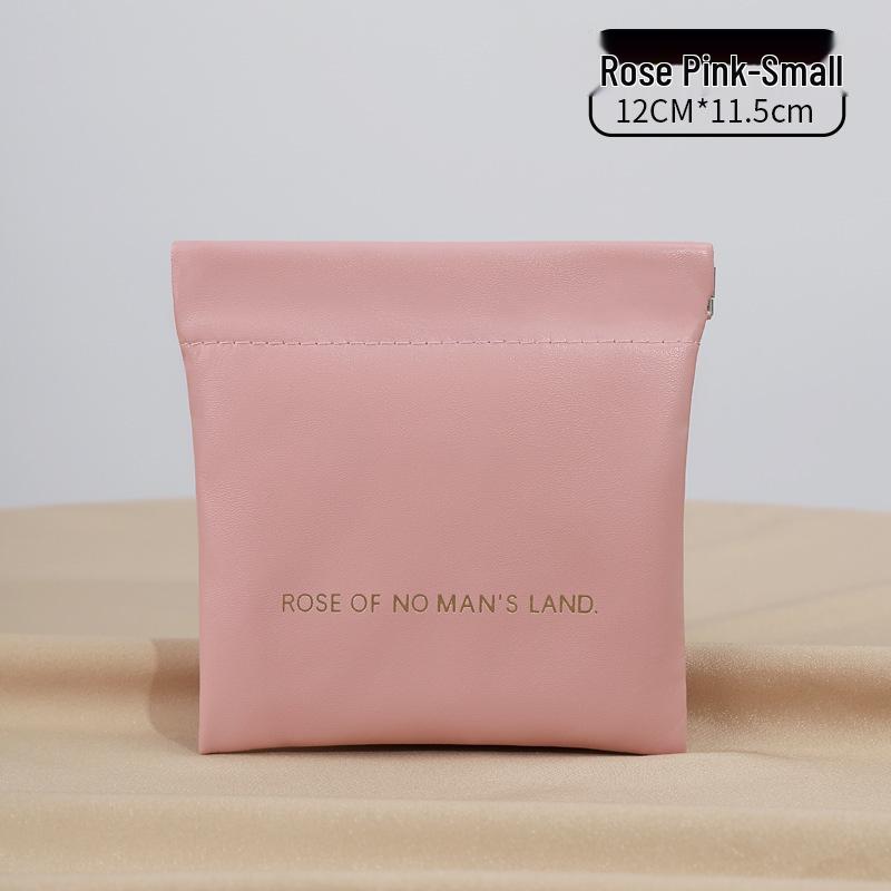Compact PU Pouch: Spring Clip Closure for Earphones, Data Cables, Coins, or Lipstick Storage