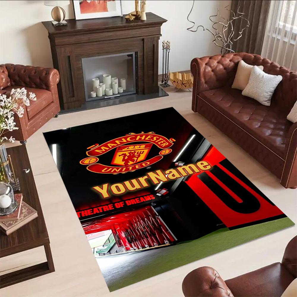 Manchester Customized Name Floor Rug Office Rug Design for Kitchen Balcony Decorate room Study room Anti-slip Rug Decorate Offices Gift for Festivals