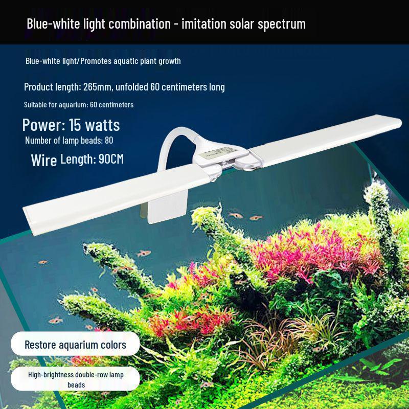 Super Bright Clip-on Full Spectrum LED Aquarium Light, Waterproof and Splashproof, Ideal for Mini Aquariums.